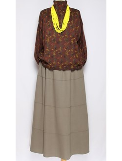 Юбка "ТРИКОТАЖ" хаки р.52-56