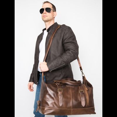 Кожаная дорожная сумка Campora Premium sienna (арт. 
4019-63)