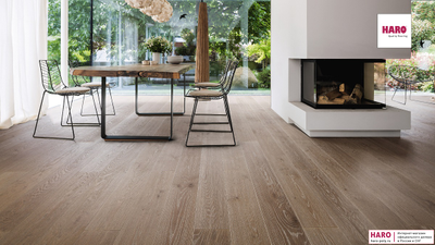 Паркетная доска Haro Дуб Коричневый Выбеленный Маркант 4V 527304