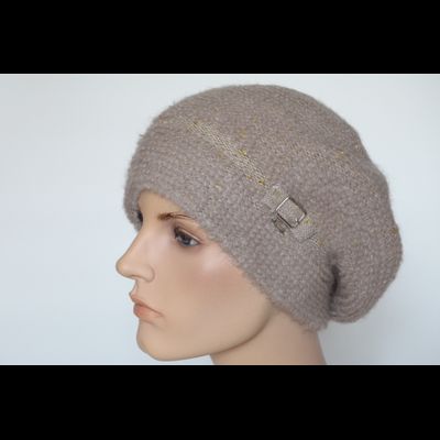 Женский вязаный берет с пряжкой Vizio Италия 6970 розовый