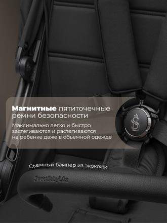 Коляска прогулочная Sweet Baby Elegante D, Black (Черный)
