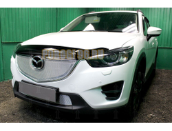 Защита радиатора Mazda CX-5 2015-2017 3D chrome верх PREMIUM