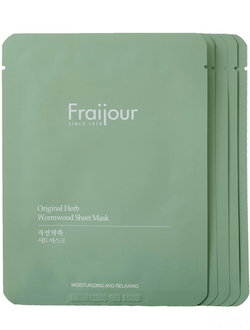 Fraijour Набор тканевых масок для лица РАСТИТЕЛЬНЫЕ ЭКСТРАКТЫ Original Herb Wormwood Sheet Mask, 5 шт * 23 мл