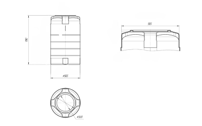Размеры бака пластикового для воды на 200 литров T200