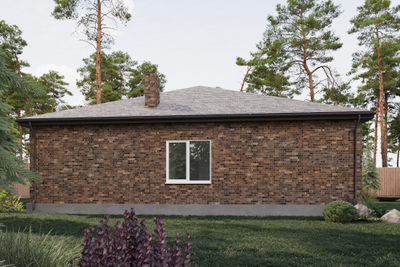 Одноэтажный дом с тремя спальнями 94.69м² + крыльцо 4.79м2 (S1)