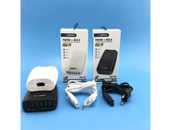 Сетевое зарядное устройство LIVE-POWER H 5013 6USB port + PD20W + QC3.0  65W  (Black)