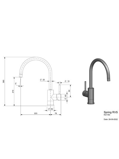 Смеситель Reginox SPRING R31780 steel