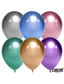 Шар 12"/30см Хром, ВП, 50 шт