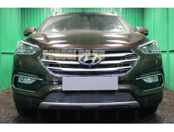 Защита радиатора Hyundai Santa Fe 2015-2018 black PREMIUM