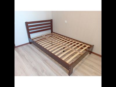 Кровать из массива сосны "Вероника" орех (Браво мебель)