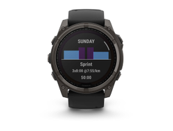 Умные часы Garmin Fenix 8 - 51 мм Solar, Sapphire титановый угольно-серый с DLC-покрытием и черным ремешком (010-02907-11)