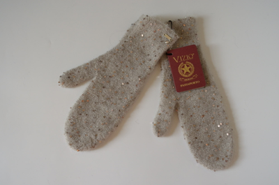 Варежки Vizio 1042 MU бежевые с пайетками