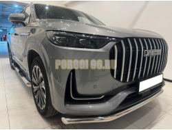 Пороги труба с проступью Папа Тюнинг d76 для JAECOO J8 2024-