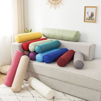 Подушка валик 70 х 25 см для релаксации  и сна с наволочкой на молнии цвет на выбор