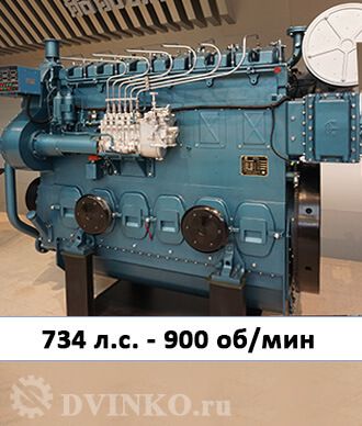 Судовой двигатель CW6200ZC-5 734 л.с. - 900 об/мин