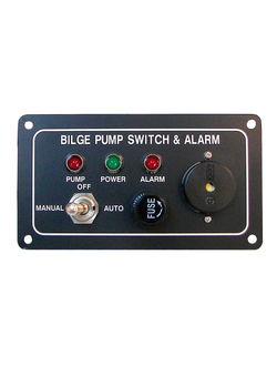 Панель подключения трюмной помпы с зуммером и переключателем ручной/авто
