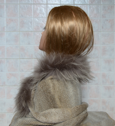 палантин вязаный женский зимний с мехом Вицио Италия