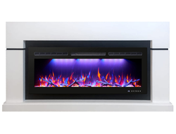 Линейный электрокамин Гранд белый с очагом FreeSpace 55 LED FX