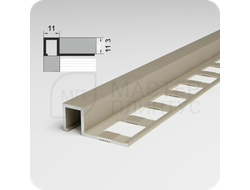 Окантовочный плиточный профиль из алюминия Лука ПК 11-10  муар золотой