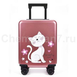 Детский чемодан Котик розовый