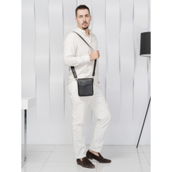 Кожаная мужская сумка Damboli black (арт. 5046-01)