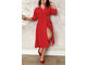 Элегантное платье с запахом  Арт. 16093-1593 (Цвет красный) Размеры 52-64