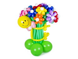 Букет "Смайлик дарит ромашки"