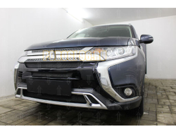 Защита радиатора Mitsubishi Outlander III 2018- (3 части) black