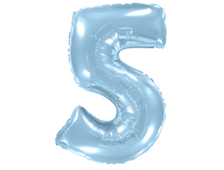 Фольгированная цифра - Голубая матовая