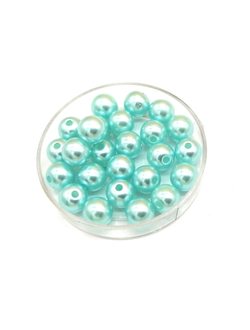 Бусины пластиковые под жемчуг 8 мм, цвет голубой