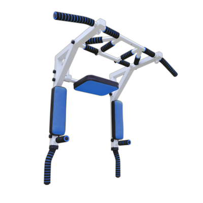 Турник брусья пресс 3 в 1PROFI  Мультихват разборный. Металл белый, подушки синии.