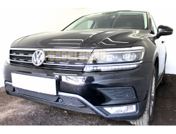 Защита радиатора Volkswagen Tiguan II 2016- black низ (Off-Road) PREMIUM