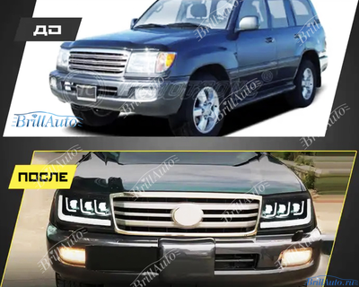 Фары Land Cruiser 100 2005-2007 в стиле 300 LED