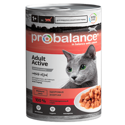 Probalance (Пробаланс) влажный корм (консерва) для активных кошек в соусе 415 г