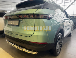 Защита заднего бампера двойная с перемычками Папа Тюнинг d60/42 для Chery Omoda C7 2025-