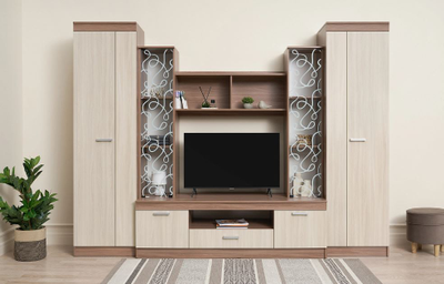 Гостиная Атлантида 4 Ясень шимо светлый, темный Ш3000×в2220×Г590мм