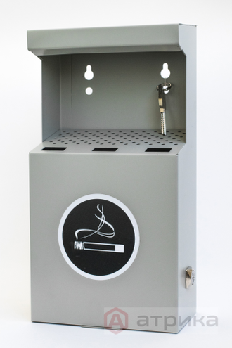 серая настенная металлическая пепельница