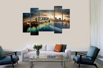 Модульная картина "Блеск ночного города"