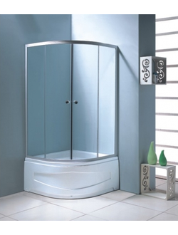 Душевой уголок Водный Мир ВМ-8140, Высокий поддон, стекло матовое, 80x80x195 см.