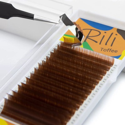 Ресницы коричневые Rili «Toffee» - MIX (16 линий)
