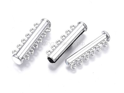 МАГНИТНАЯ ЗАСТЁЖКА СЛАЙДЕР С 6 ПЕТЛЯМИ - 34мм - НИКЕЛЬ