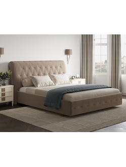 Кровать двуспальная MyCloud Бордо с подъемным механизмом, бельевым ящиком, мягкое изголовье