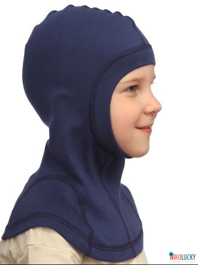 Шапка-шлем 23301-02 95%хлопок 5%лайкра, синий 44-46