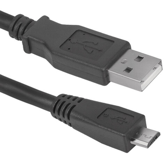 Зарядное устройство сетевое (220 В) DEFENDER UPC-11, кабель microUSB 1 м, выходной ток 2,1 А, черное, 83556