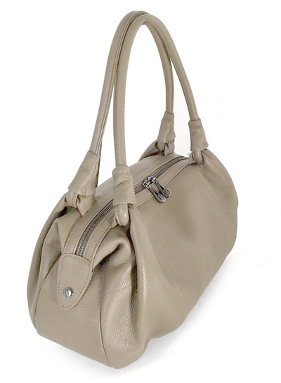 (АРТИКУЛ: 9631/52) СУМКА ЖЕНСКАЯ, СРЕДНЕГО РАЗМЕРА, НАТУРАЛЬНАЯ КОЖА, БЕЖЕВО-СЕРАЯ