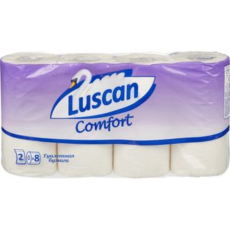 Бумага туалетная Luscan Comfort 2сл бел 100%цел втул 21,88м 175л 8рул/уп