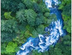 Картина обогреватель, спутниковое фото Белой Лососевой реки