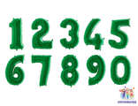Цифра зеленая 102 см - 1,5 ( шар + гелий + лента ) С