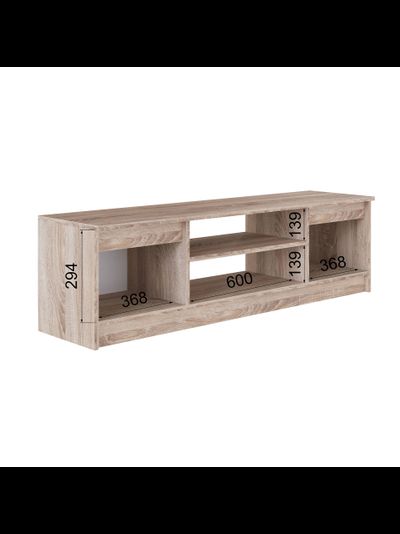 ТВМ-3 Тумба под ТВ Дуб Сонома/Белый с тиснением «Древесные поры»