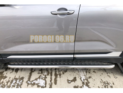 Пороги с накладным листом d53 для Changan CS35 Plus (2019-...)